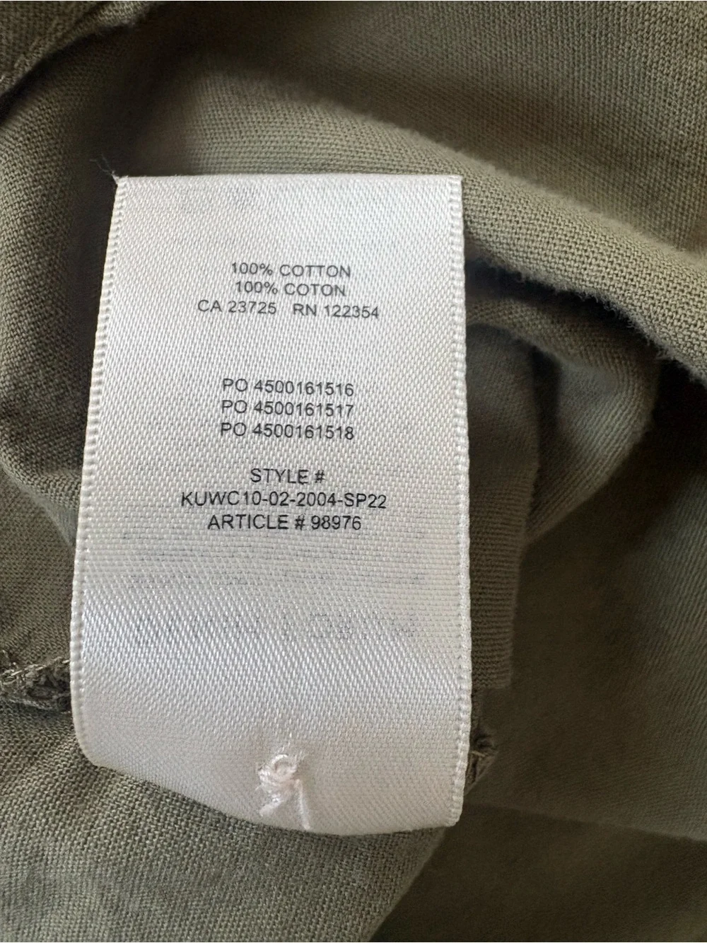 Aritzia Denim Forum Jane Shirt | Size Medium | Khaki Green | 100% Cotton - Picture 7 of 7